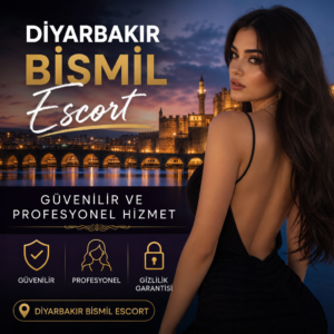 Diyarbakır Bismil escort hizmetini tanıtan, gizlilik ve profesyonelliği vurgulayan afiş görseli
