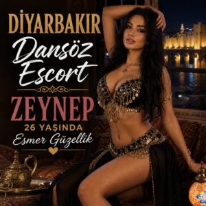 Diyarbakır dancer escort Zeynep, 26, with dark hair, wearing traditional attire and smiling.
