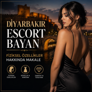 Turuncu arka planda beyaz yazılı Türkçe bilgi grafiği: Diyarbakır escort bayan fiziksel özellikler makalesi