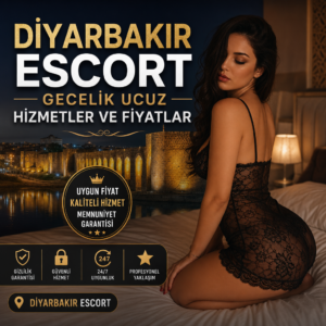Diyarbakır gece escort hizmetleri sunan restoran ve otel tabelaları gece görüntüsü.