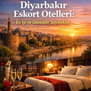 Modern hotel building at night, representing safe and top-rated Diyarbakır eskort otelleri options.