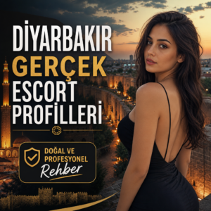 Website homepage showing Diyarbakır gerçek escort profilleri with natural and professional guide text.