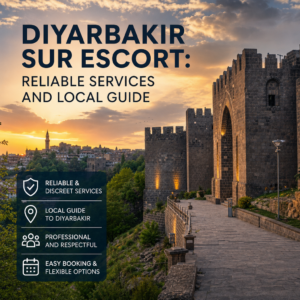 Promotional graphic for Diyarbakır Sur Escort local guide services with easy booking and discreet support