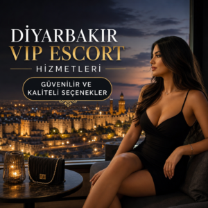 Diyarbakır VIP escort hizmetlerini tanıtan güvenilir ve kaliteli seçenekler sunan şık tanıtım görseli.