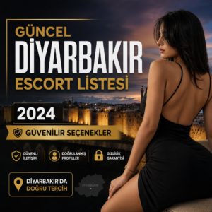 Grafik üzerinde "Güncel Diyarbakır Escort Listesi 2024: Güvenilir Seçenekler" başlığı yer alıyor.