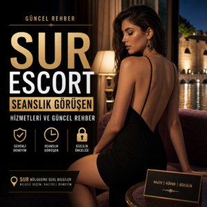 Elegant woman in a black dress posing for a luxury escort service advertisement.