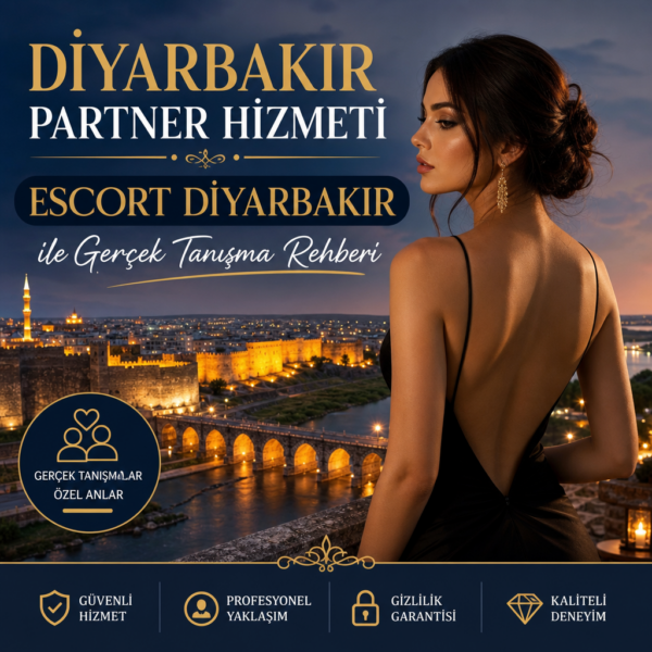 A confident woman in stylish attire stands in front of a cityscape, representing Diyarbakır partner escort services.